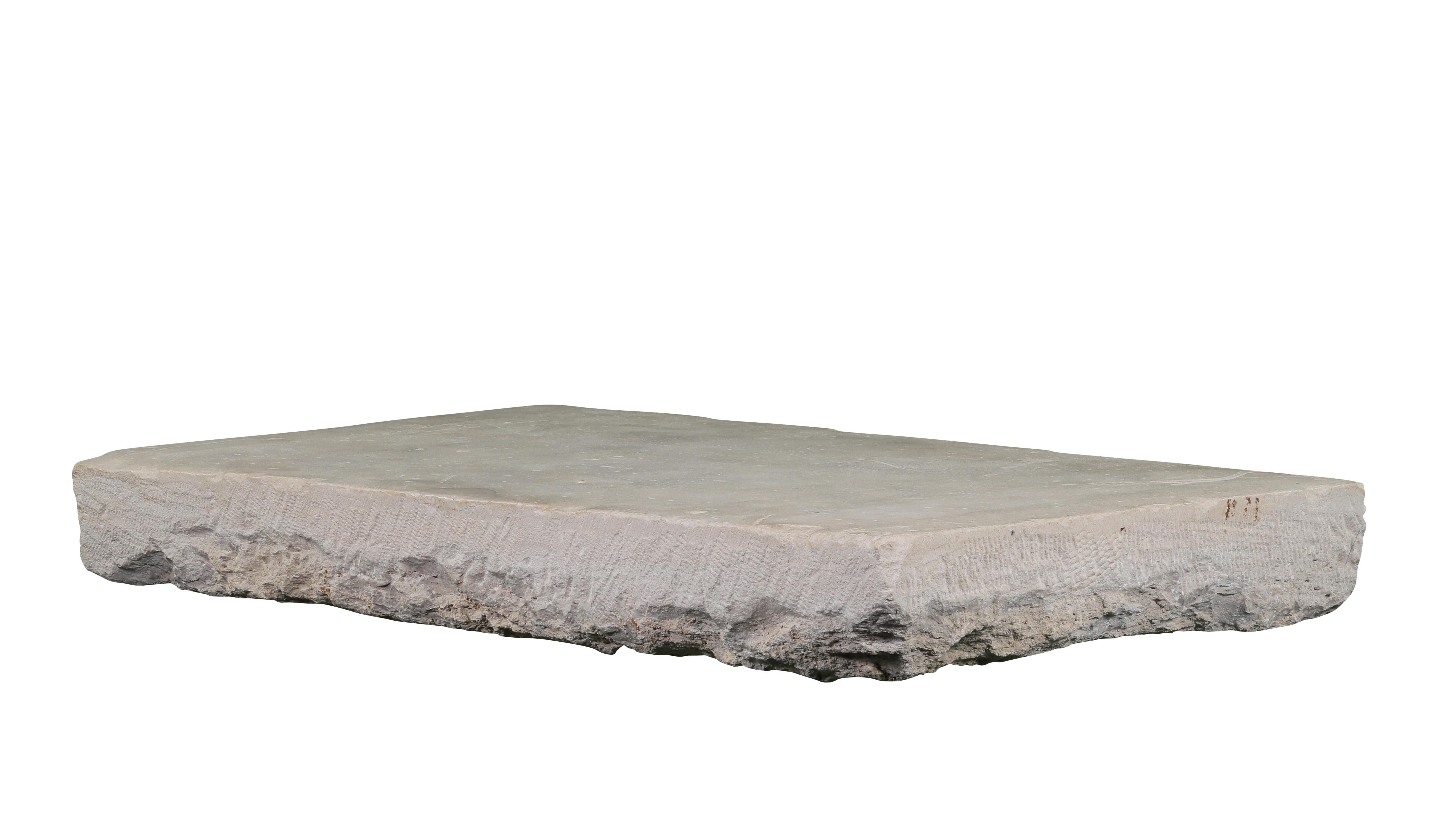 Solid Axel-Vervoordt Style Fireplace Original Reclaimed Base Stone In Limestone For Sale 2