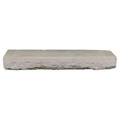 Antique Solid Axel-Vervoordt Style Fireplace Original Reclaimed Base Stone In Limestone