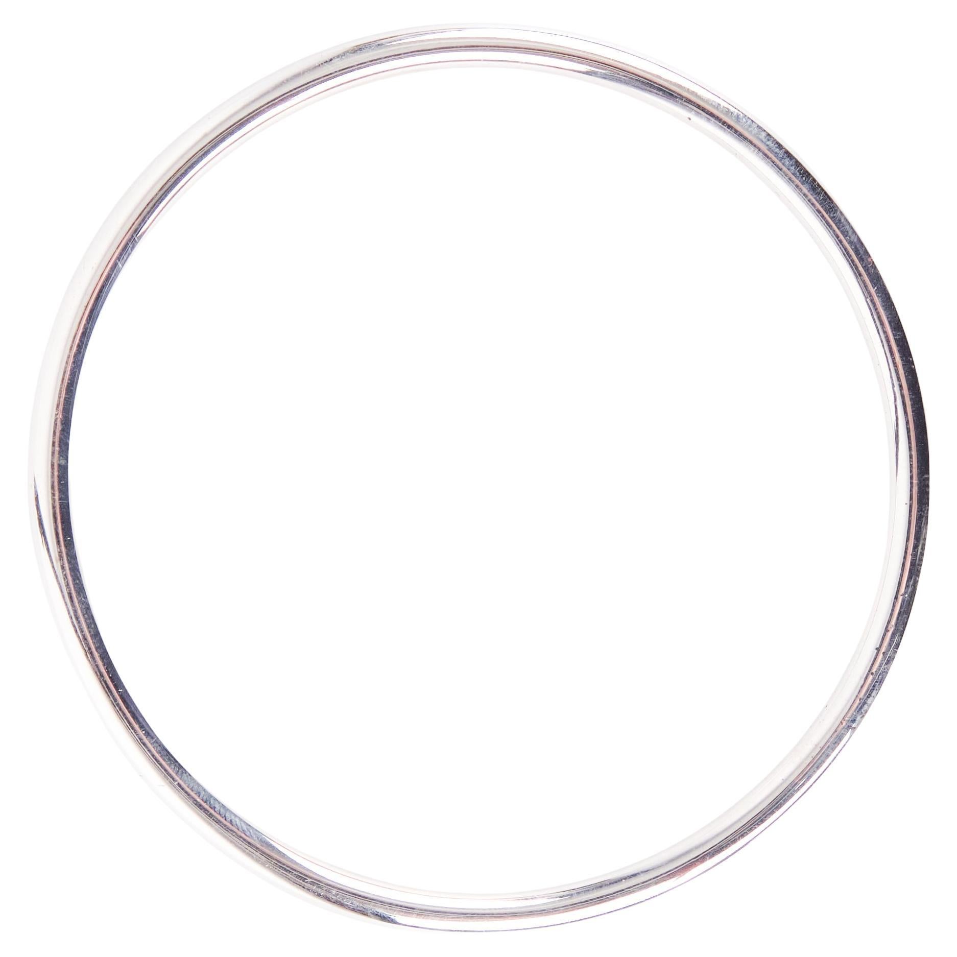 Solid Bangle In 925 Sterling Silver Marked AKE For Sale