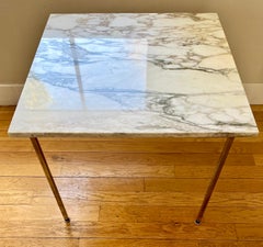 Solid Bar Chrome Square Occasional / End Table in the style of Florence Knoll