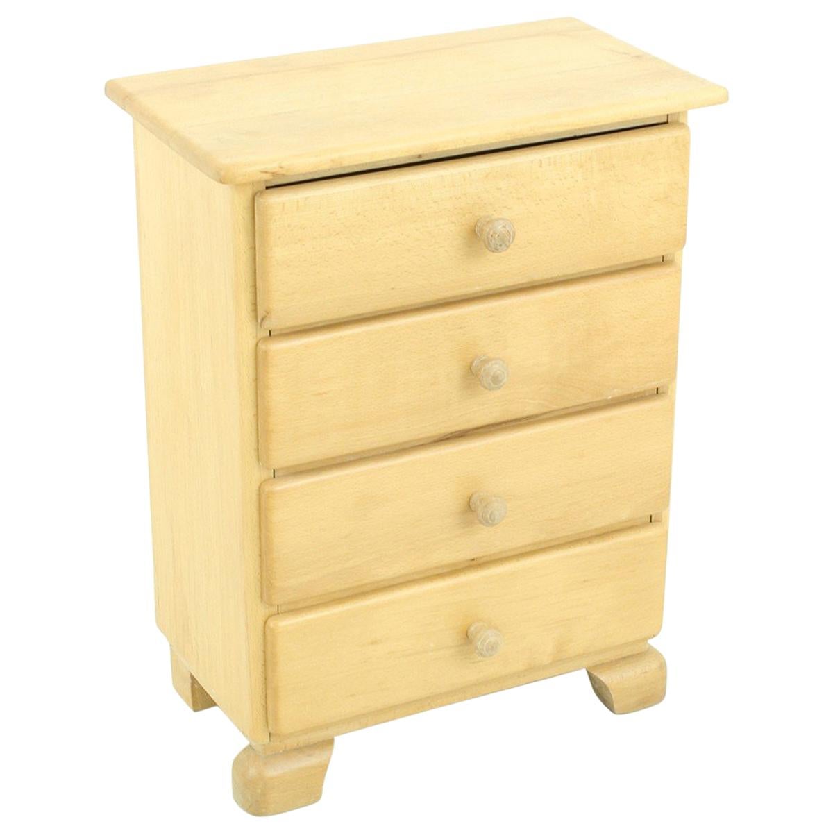 Solid Beech Chest of Drawers, 1950s