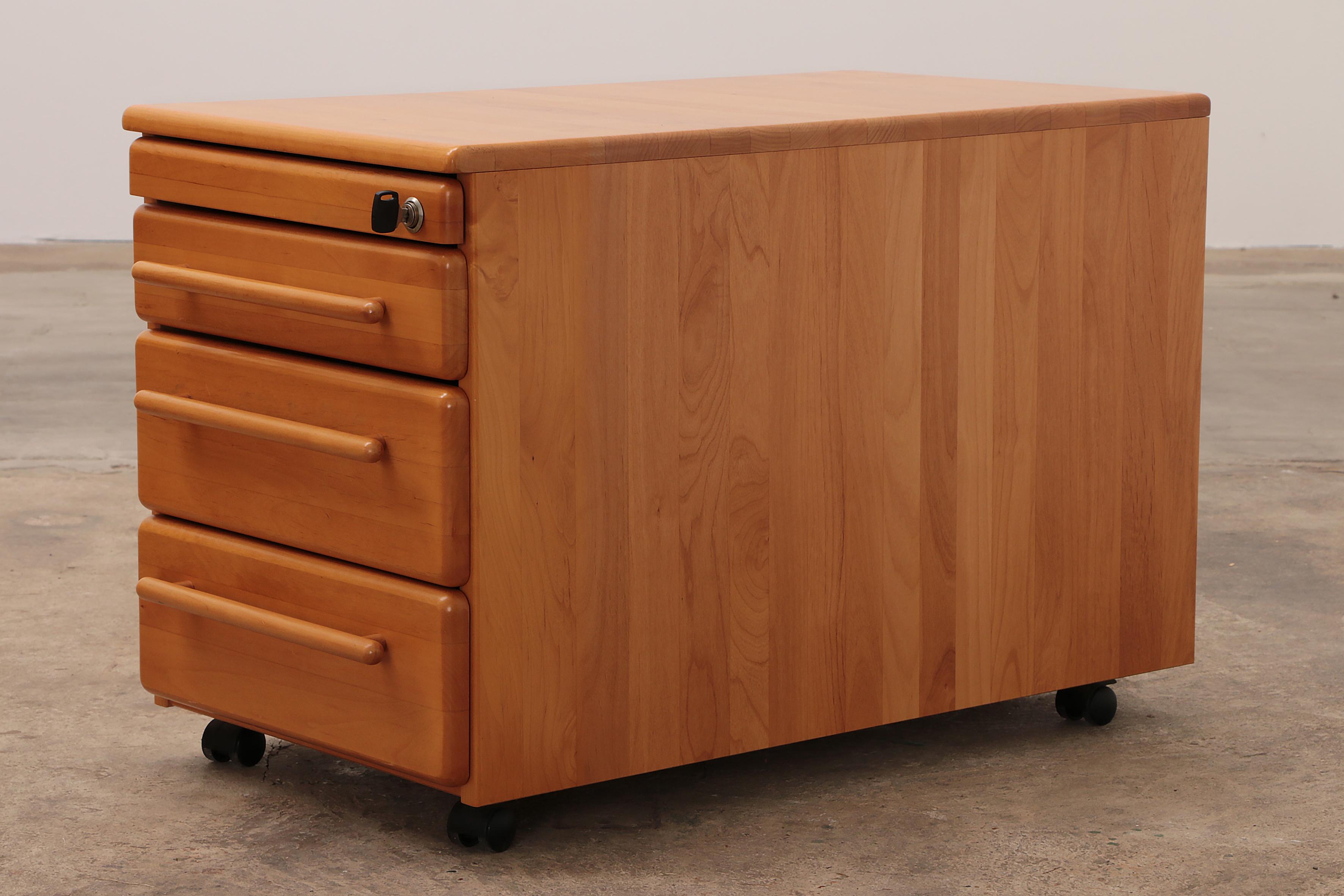 Solid Beechwood Desk with Drawers, 1970, Germany 15