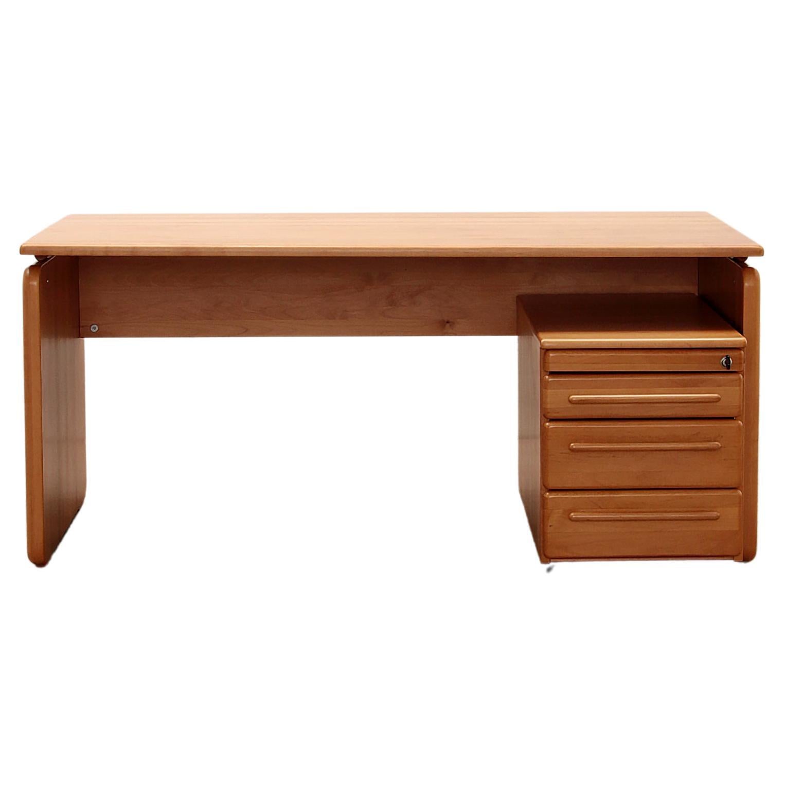 Solid Beechwood Desk with Drawers, 1970, Germany