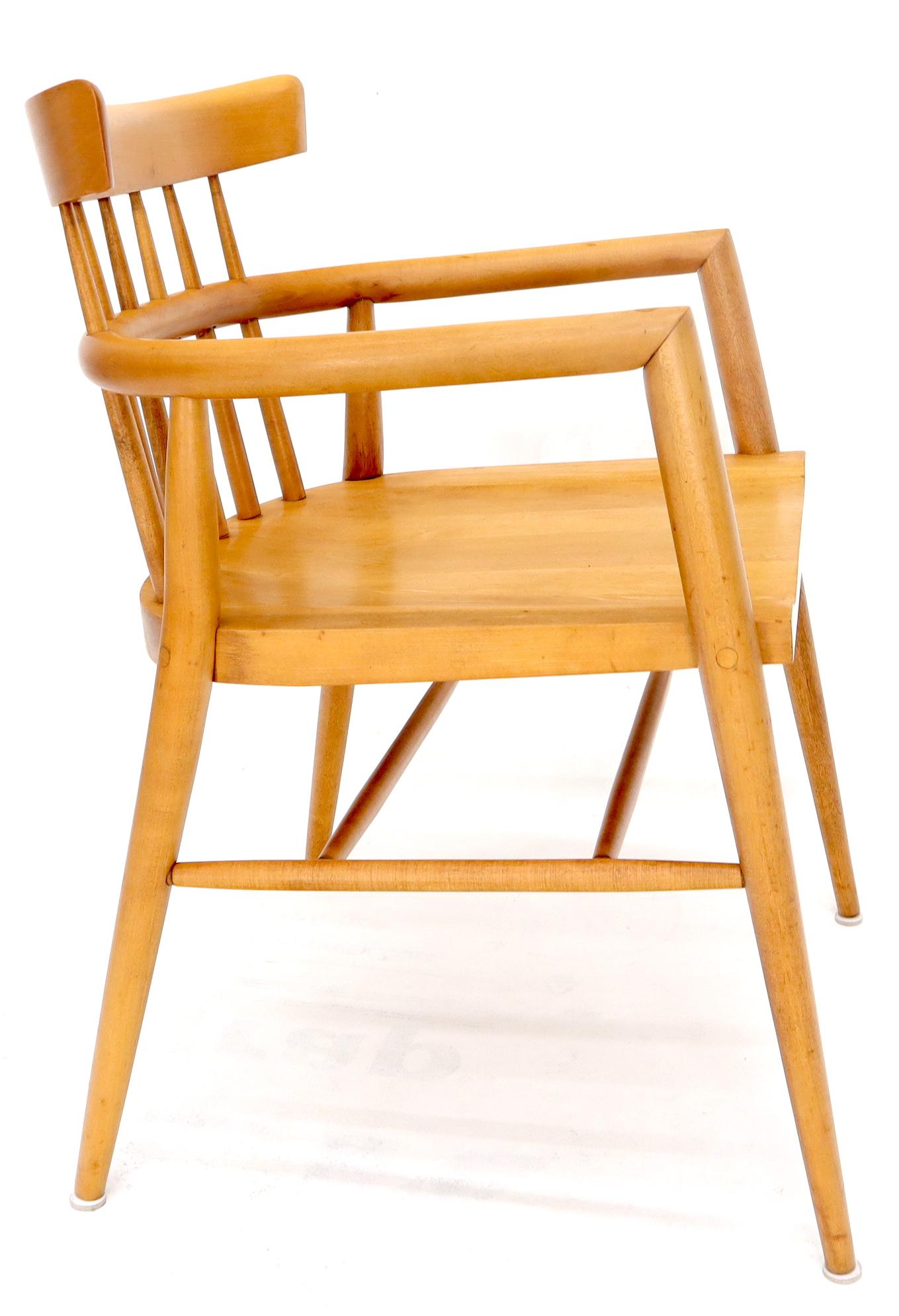 Solid Birch Barrel Back Bent Wood Spindle Back Armchair Desk Chair For Sale 3