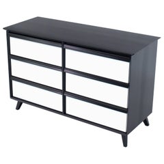 Solid Birch Two-Tone Black White Lacquer Six-Drawer Dresser Baumritter