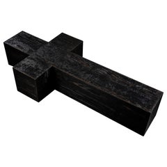 Couchtisch aus massiver schwarzer Eiche, 1983
