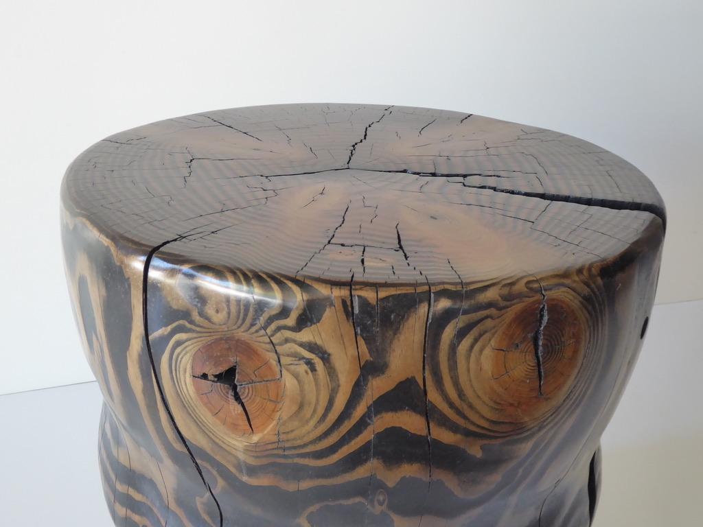 Solid Black Pine Side Table by Contemporary American Artist Daniel Pollock 4