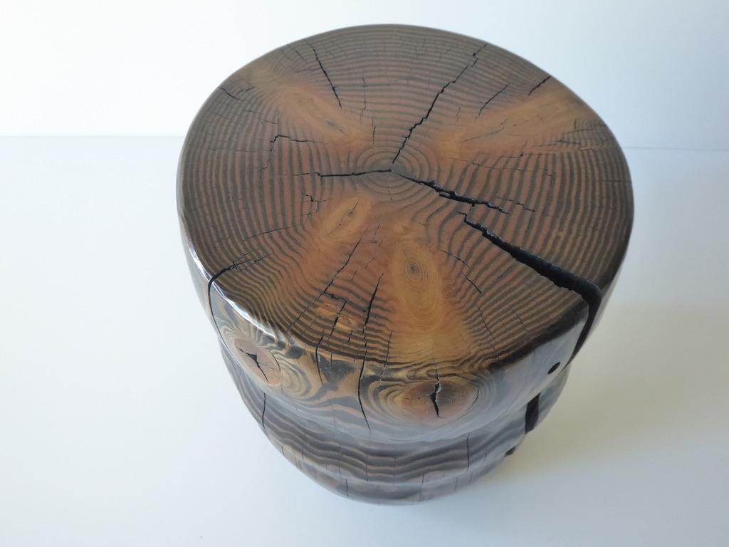 Stained Solid Black Pine Side Table by Contemporary American Artist Daniel Pollock