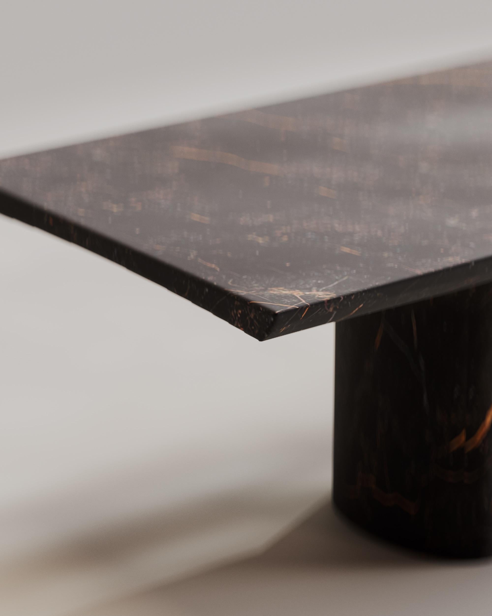 Hand-Crafted Solid Black Port Saint Laurent Abraccio Dining Table 250 by Studio Narra For Sale