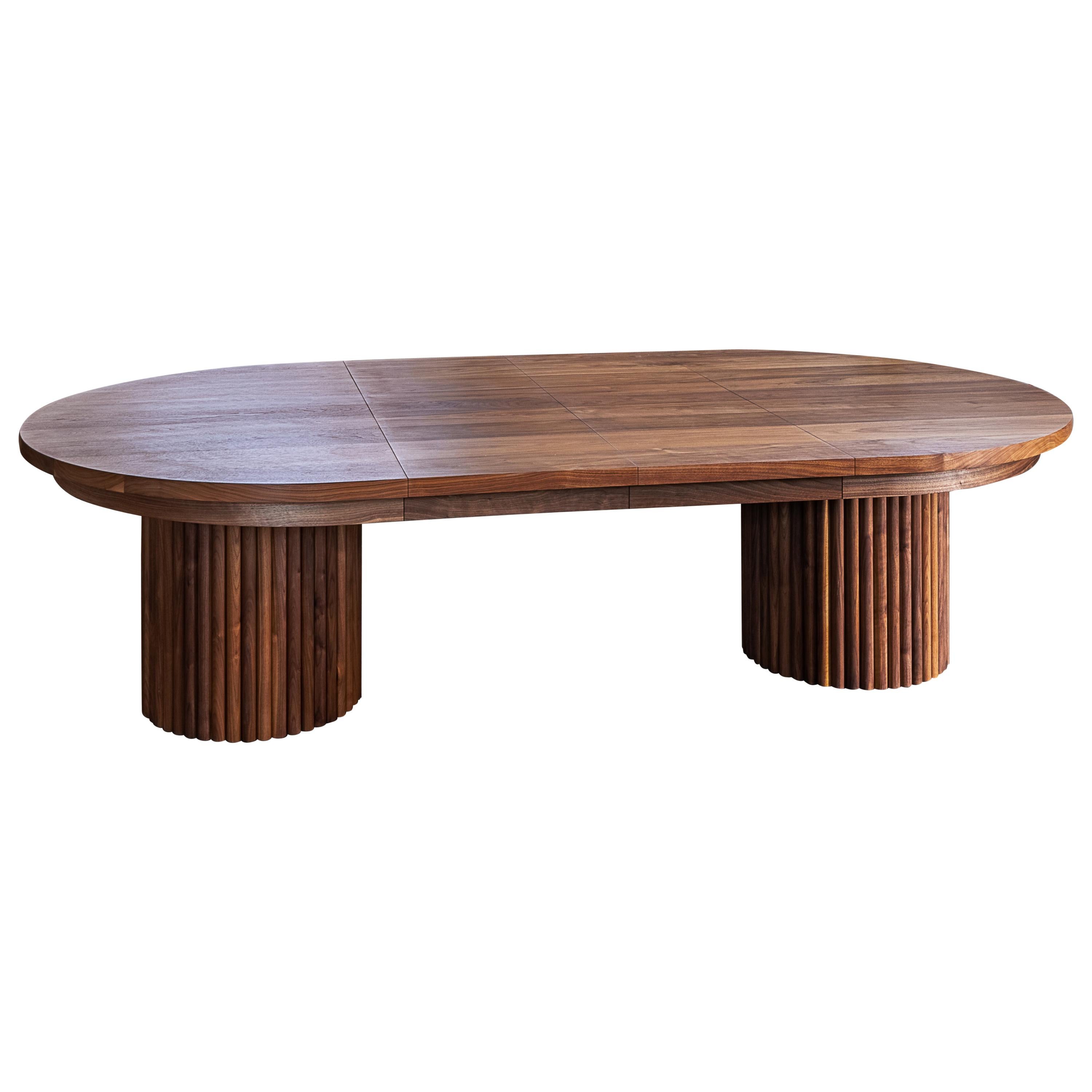Brutalist Inspired "Marilyn" Dining Table with Adjustable Leaves by Kate Duncan