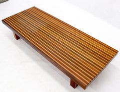 Solid Block Walnut and Oak Rectangular Low Coffee Table