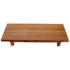Solid Block Walnut and Oak Rectangular Low Coffee Table