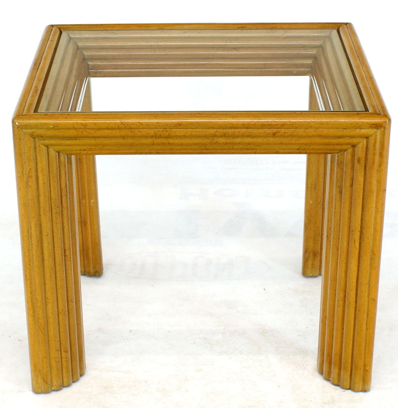 Mid-Century Modern Solid Blond Birch Rectangular Occasional Side Table Stand For Sale