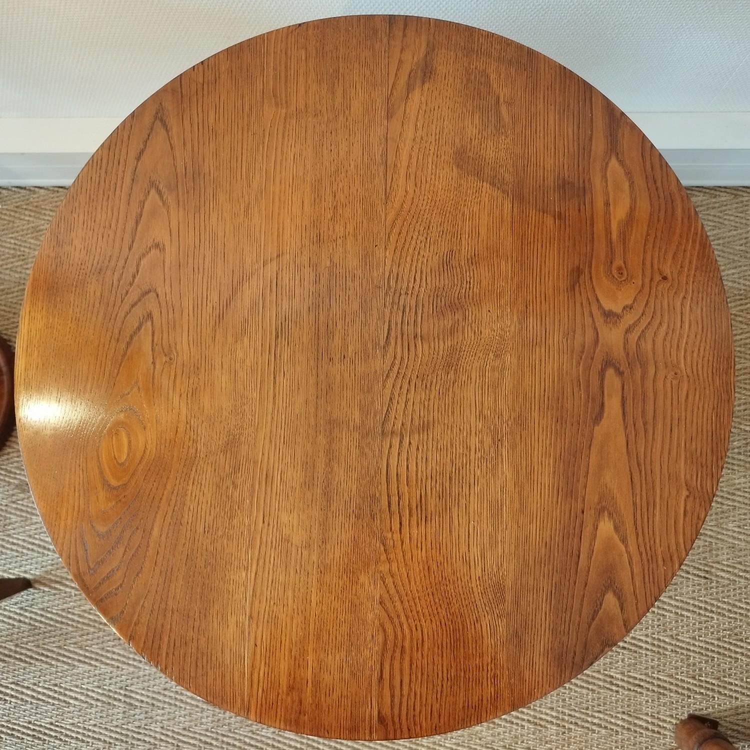 Solid Blond Oak Table In Good Condition In NANTES, FR