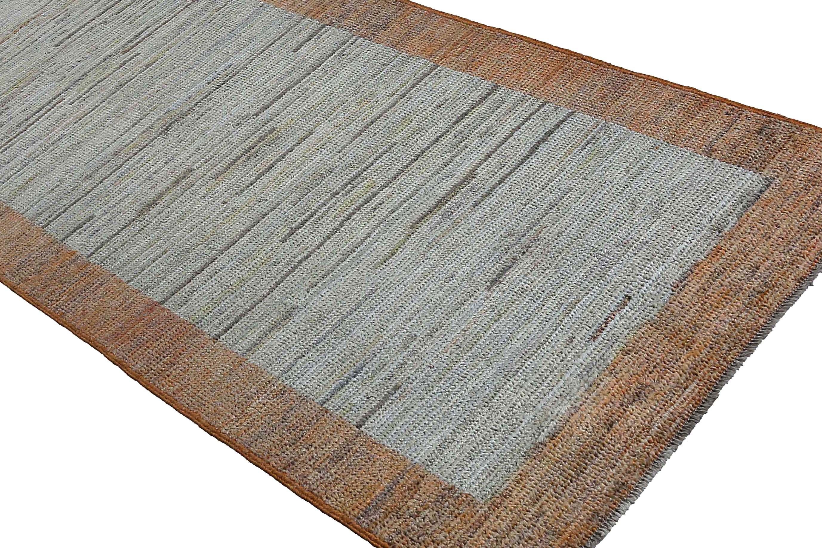 Afghanistan Oushak Runner Rug Circa 1990 - Wool Ivory Orange Design - 95506 For Sale 6