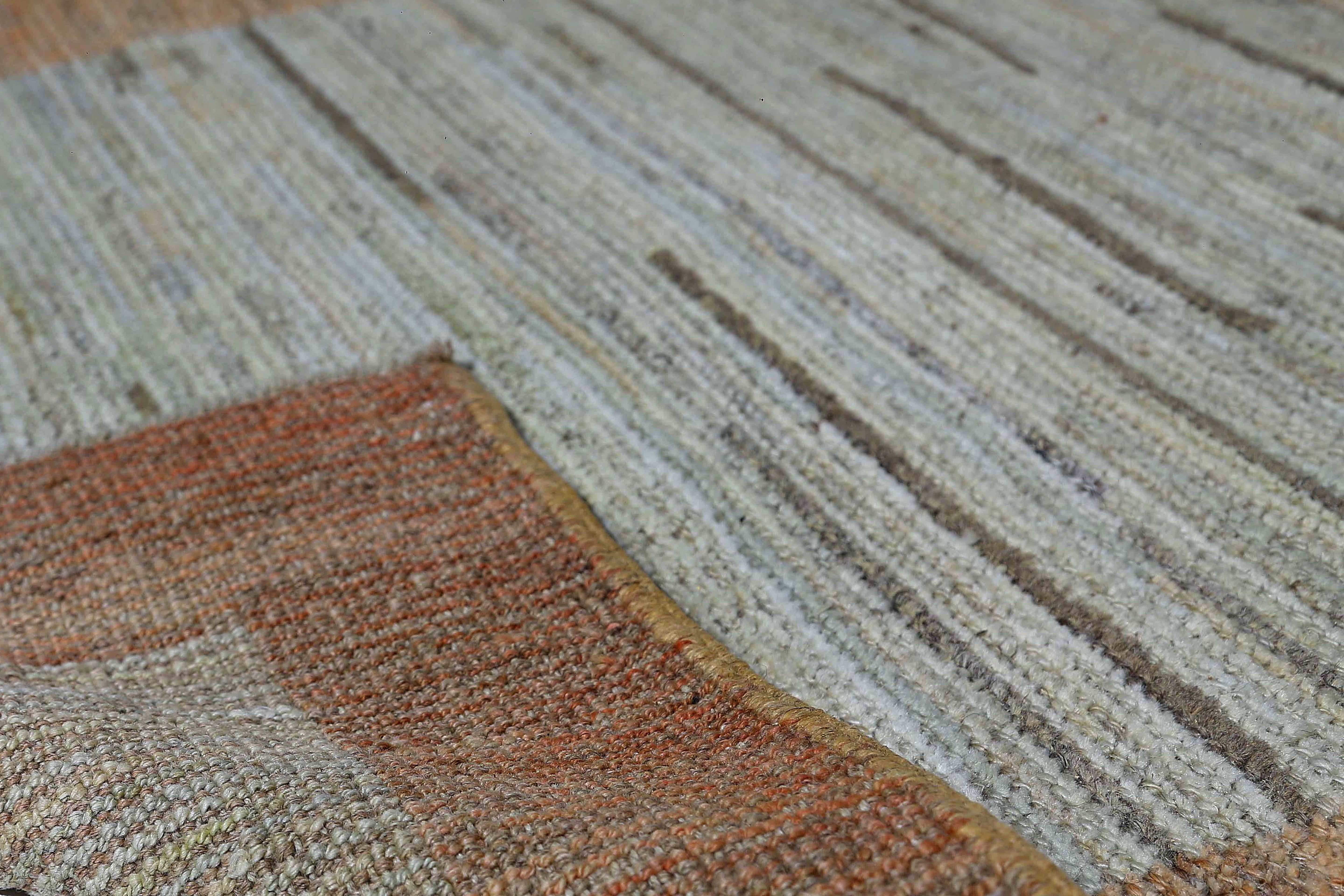 Afghanistan Oushak Runner Rug Circa 1990 - Wool Ivory Orange Design - 95505 In Excellent Condition For Sale In Dallas, TX