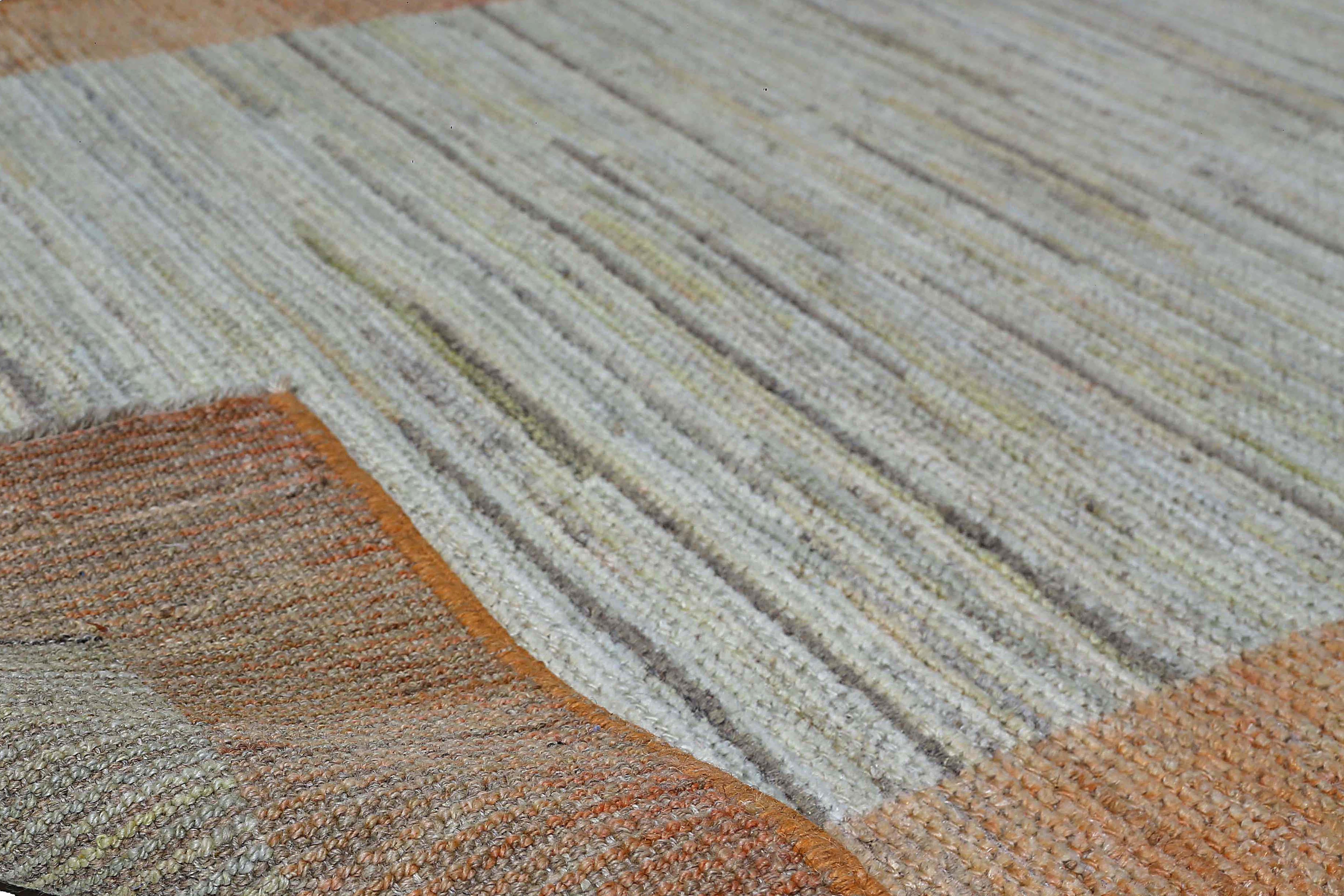 Afghanistan Oushak Runner Rug Circa 1990 - Wool Ivory Orange Design - 95506 In Excellent Condition For Sale In Dallas, TX
