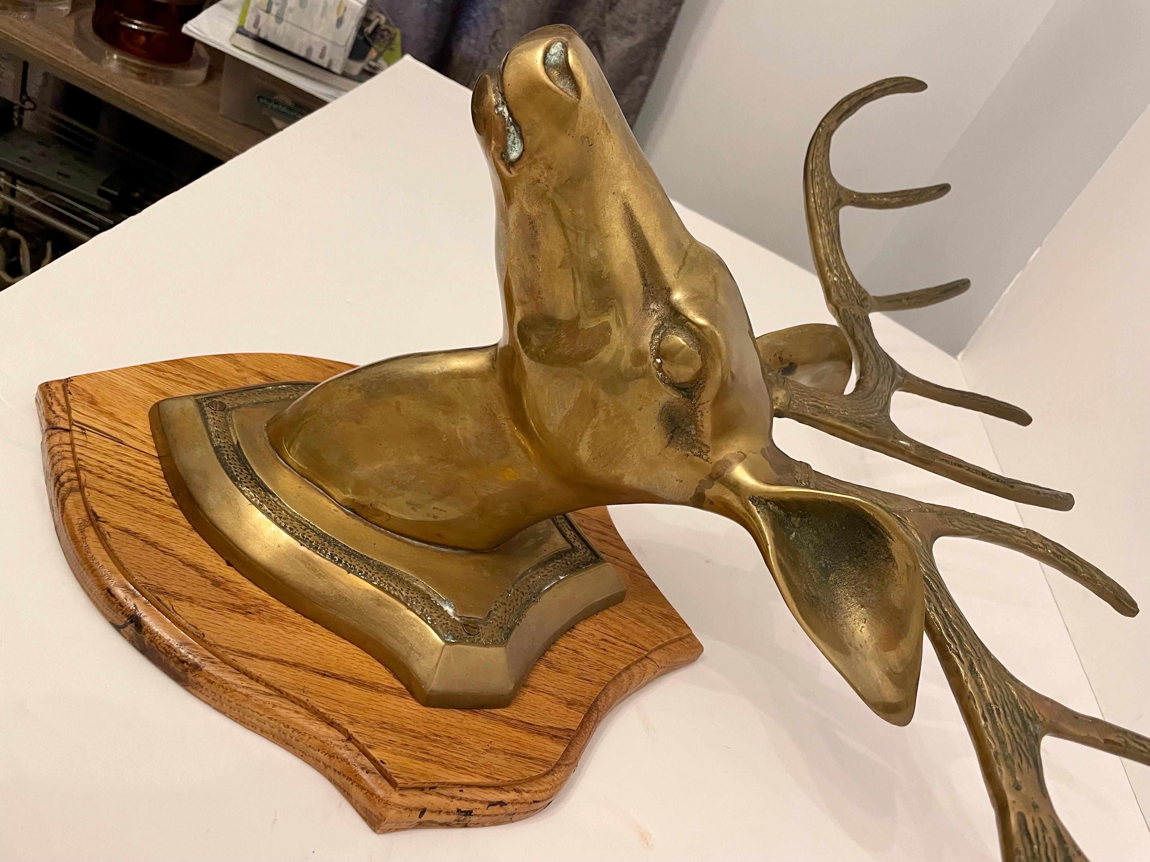 Solid Brass Ten Point Vegan Taxidermy Deer Mount 8