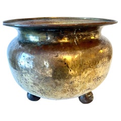 Solid Brass 19th Century Bin Log Holder or Storage