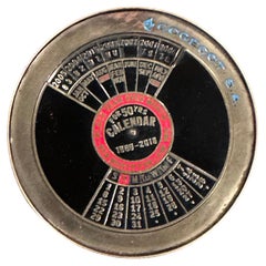 Solid Brass 50 Year Calendar Dial / Paperweight by Cogecot S.A. 1969 to 2018