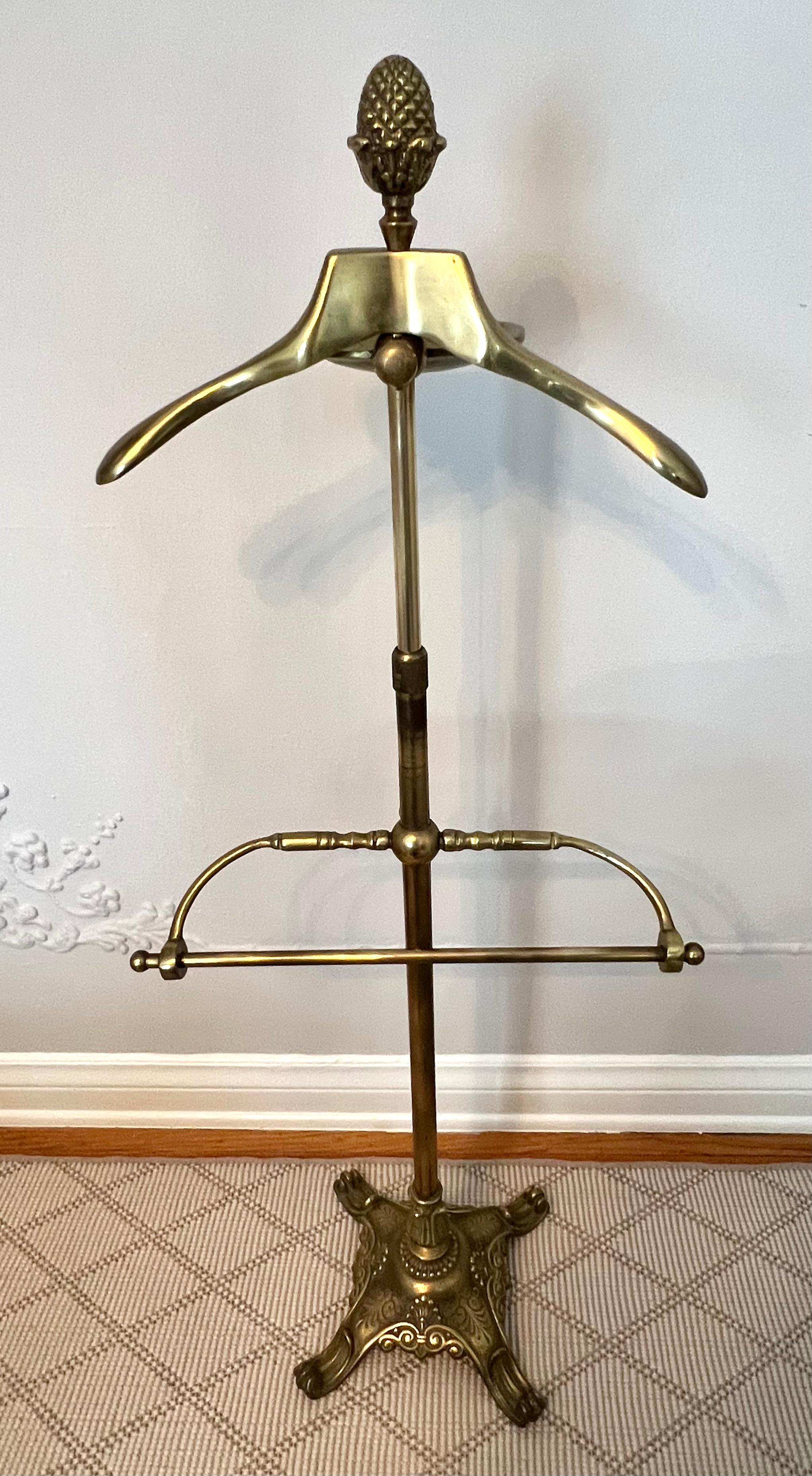 vintage brass valet stand