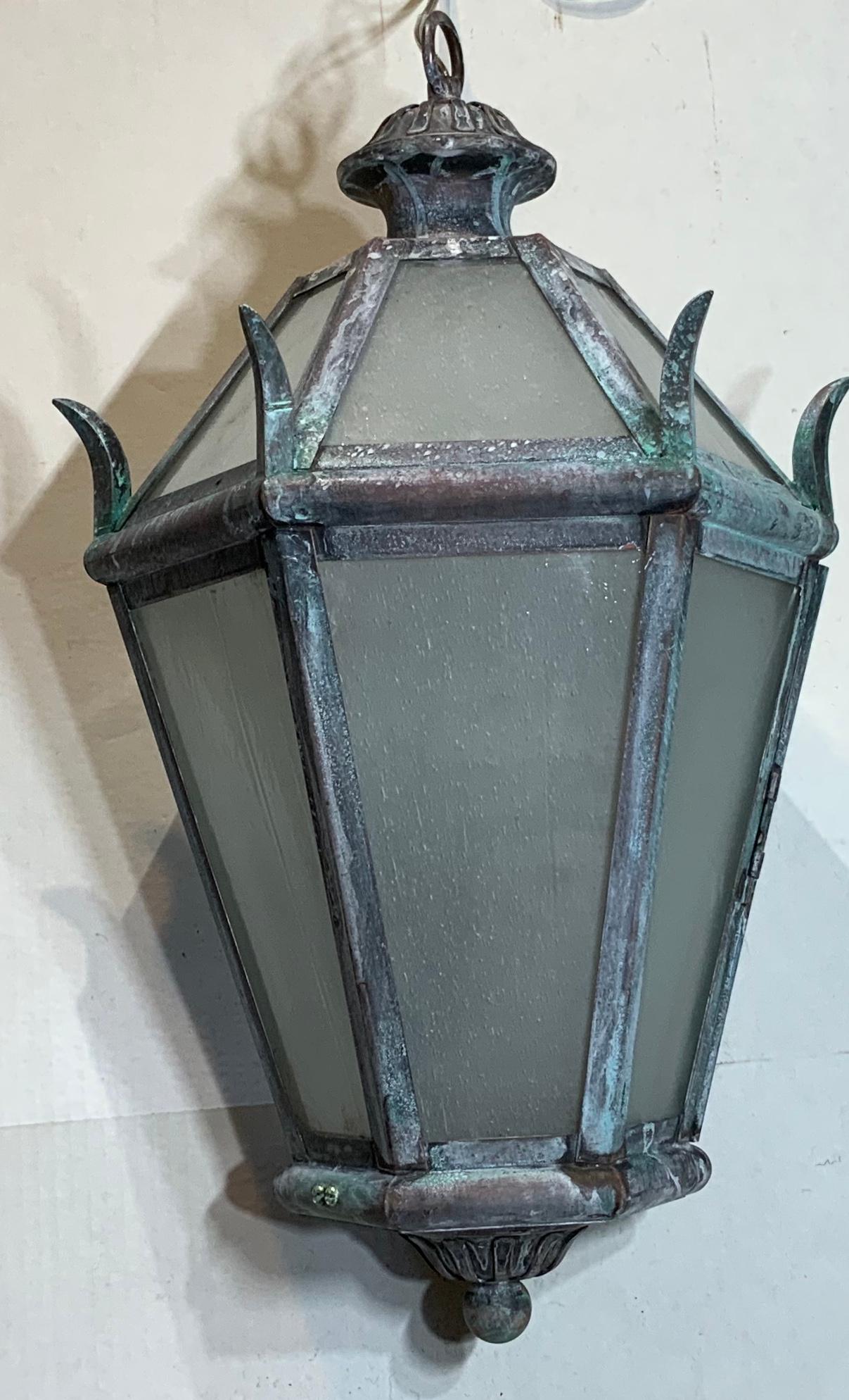 Solid Brass and Bronze Hanging Lantern 2
