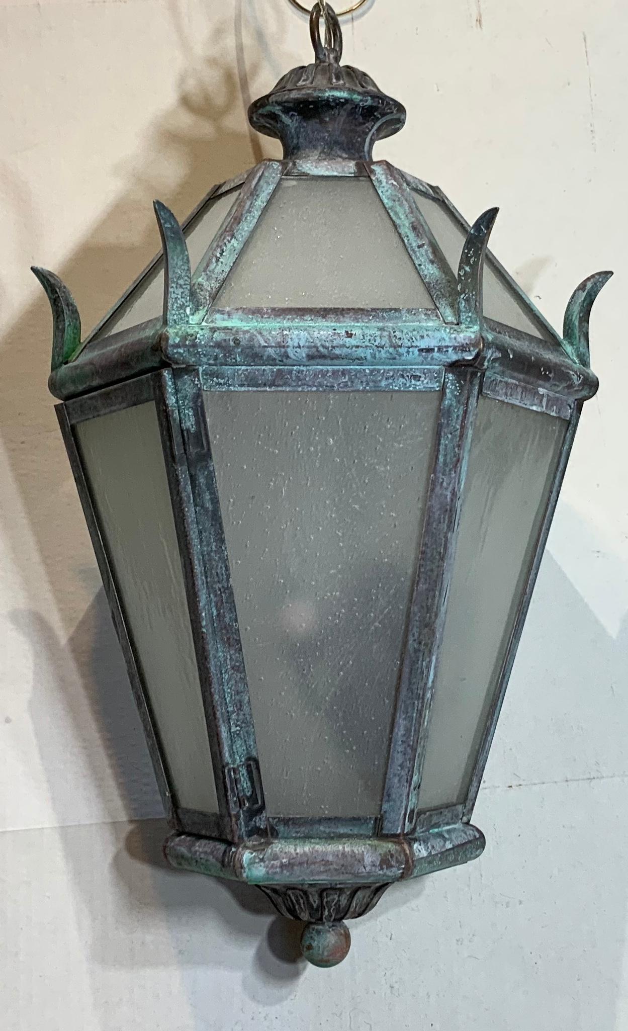 Solid Brass and Bronze Hanging Lantern 4