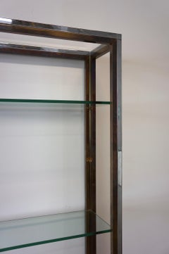 Solid Brass and chrome with glass shelving unit