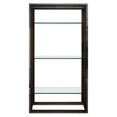 Solid Brass and chrome with glass shelving unit