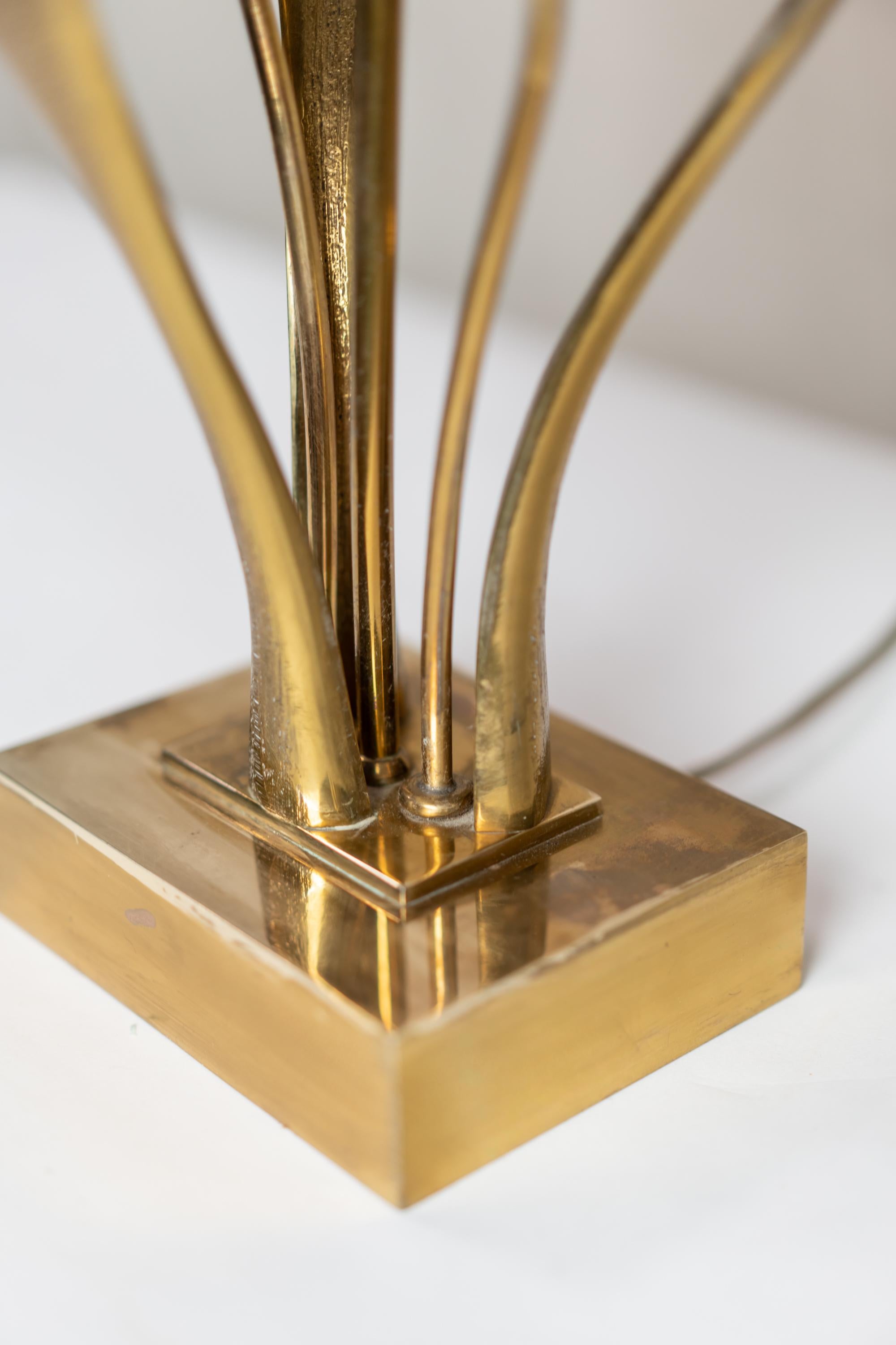 Solid Brass and Gilt Bronze Table Lamp by Willy Daro 2