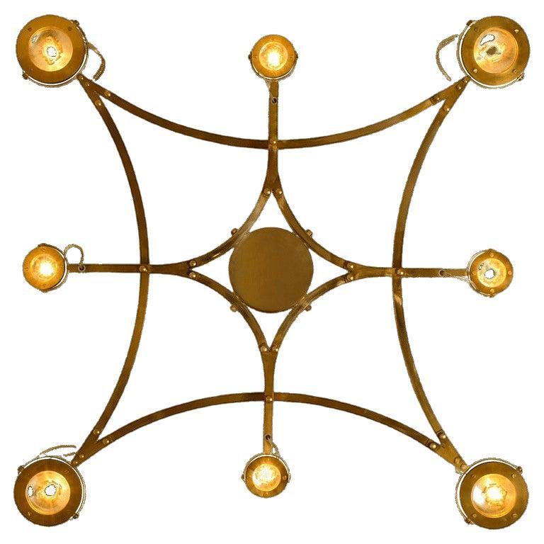 Lampadario da incasso in ottone massiccio e vetro "Jewel"