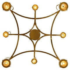 Lampadario da incasso in ottone massiccio e vetro "Jewel"