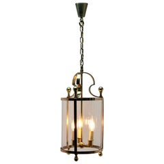 Solid Brass and Glass Lantern or Pendant Lamp