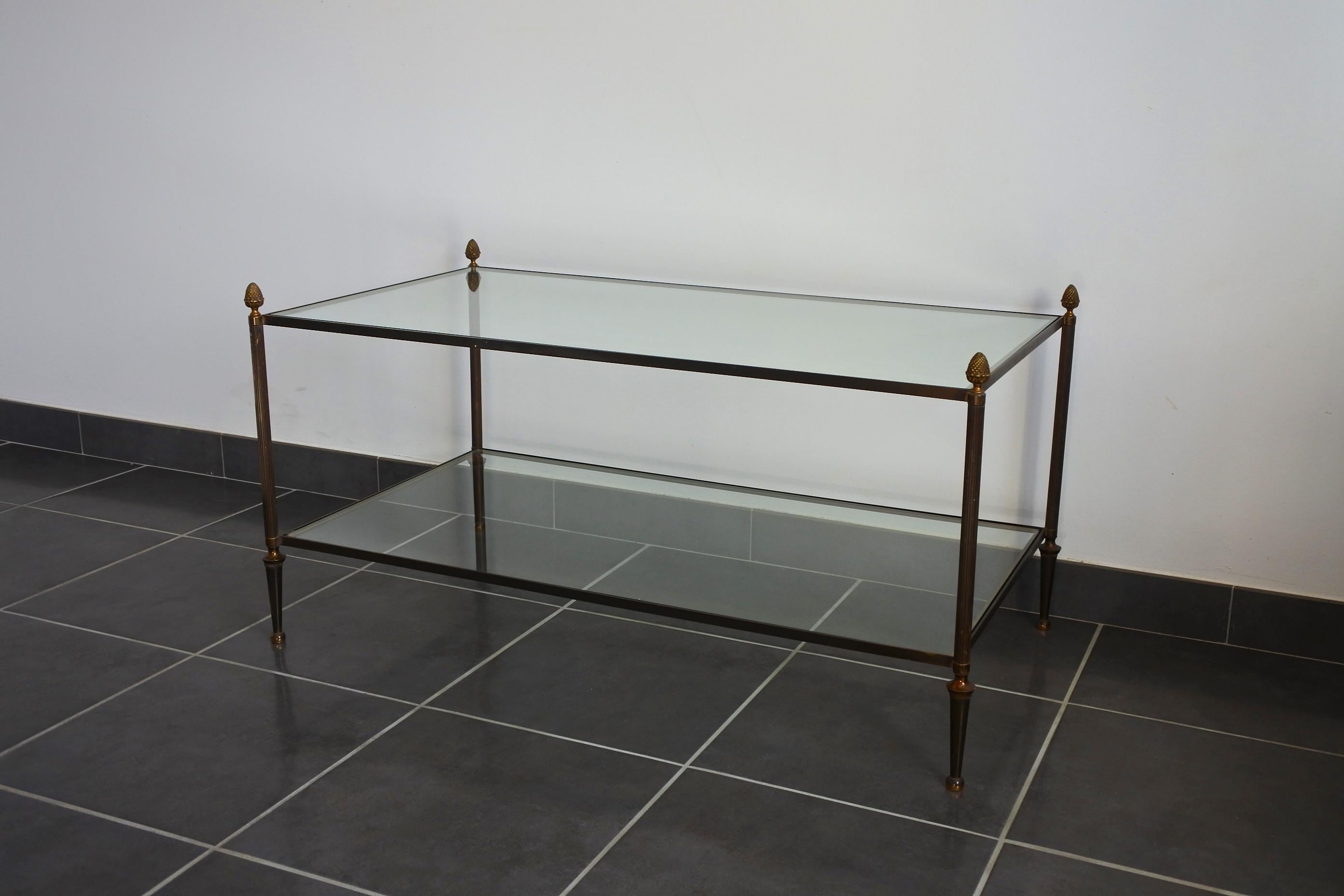 Solid Brass and Glass Two-Tier Coffee Table 9