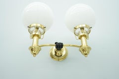 Solid Brass and Glass Wall Light by Vereinigte Werkstaette Munich, 1970s