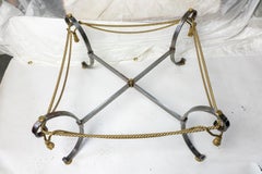 Solid Brass and Steel Rope Twist Coffee Table in the Style of Maison Jansen