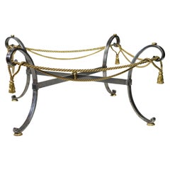 Solid Brass and Steel Rope Twist Coffee Table in the Style of Maison Jansen