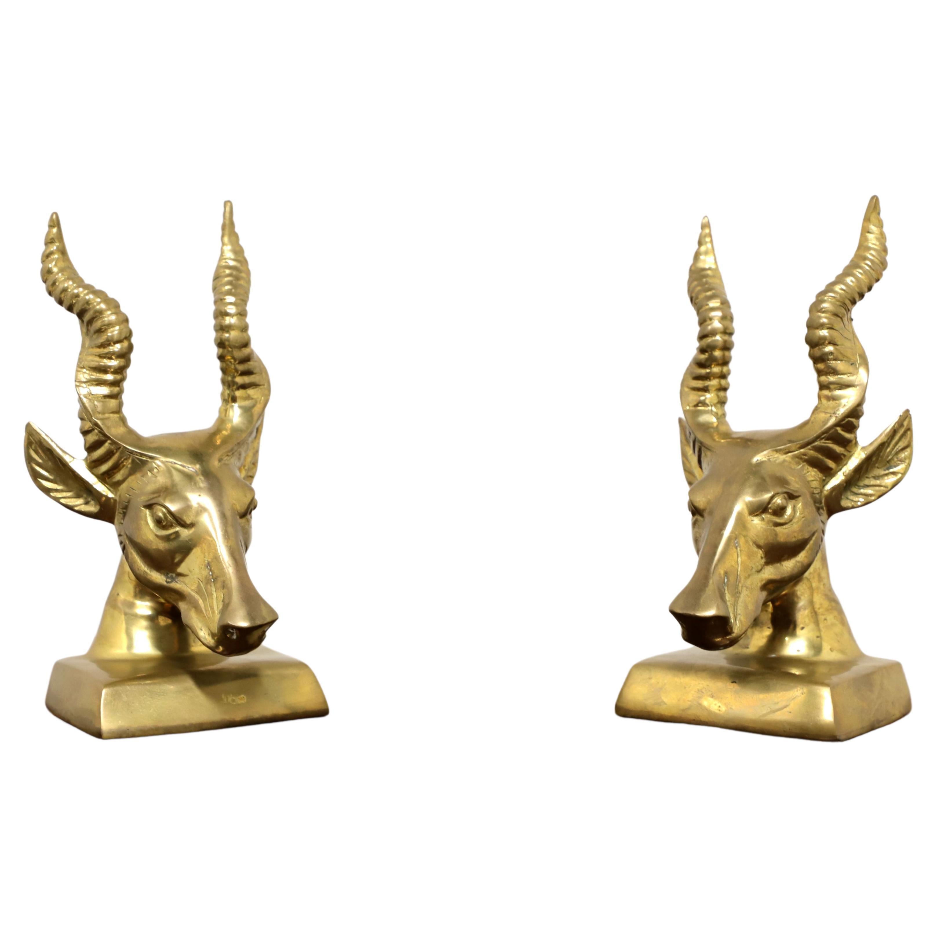 Pair of Solid Brass Bookends at 1stDibs