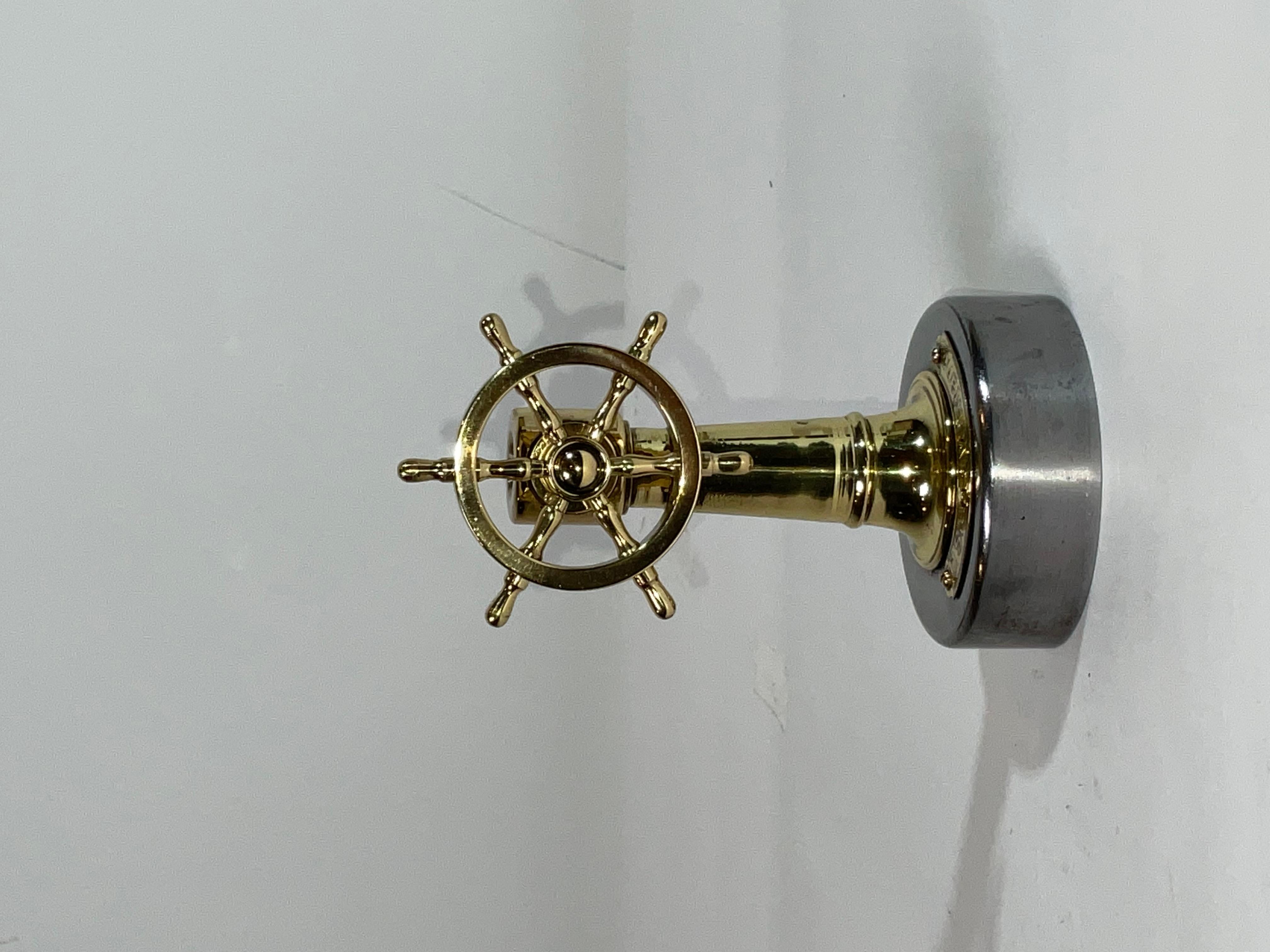 European Solid Brass Antique Ship Wheel Cigar Cutter For Sale