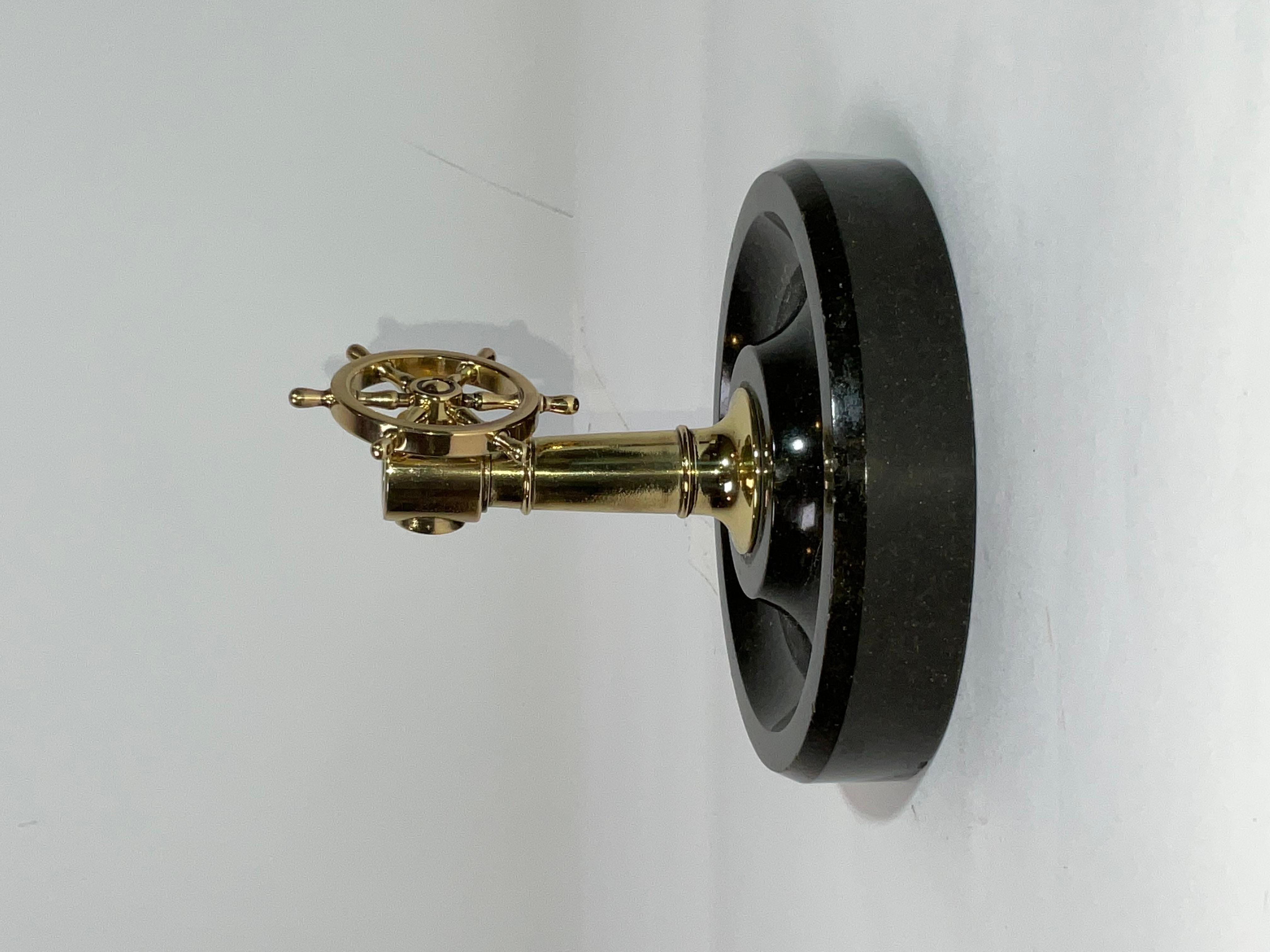 Mid-20th Century Solid Brass Antique Ship Wheel Cigar Cutter For Sale