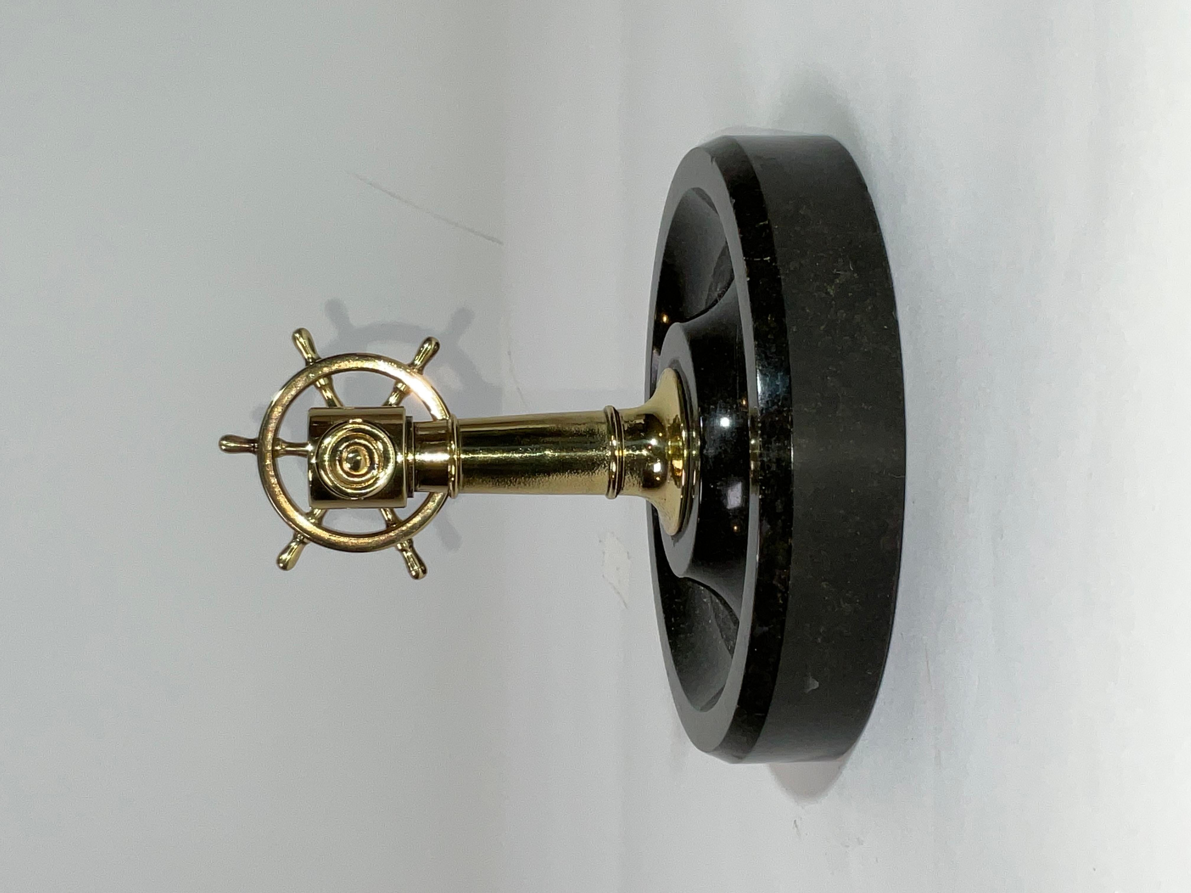 Solid Brass Antique Ship Wheel Cigar Cutter For Sale 1