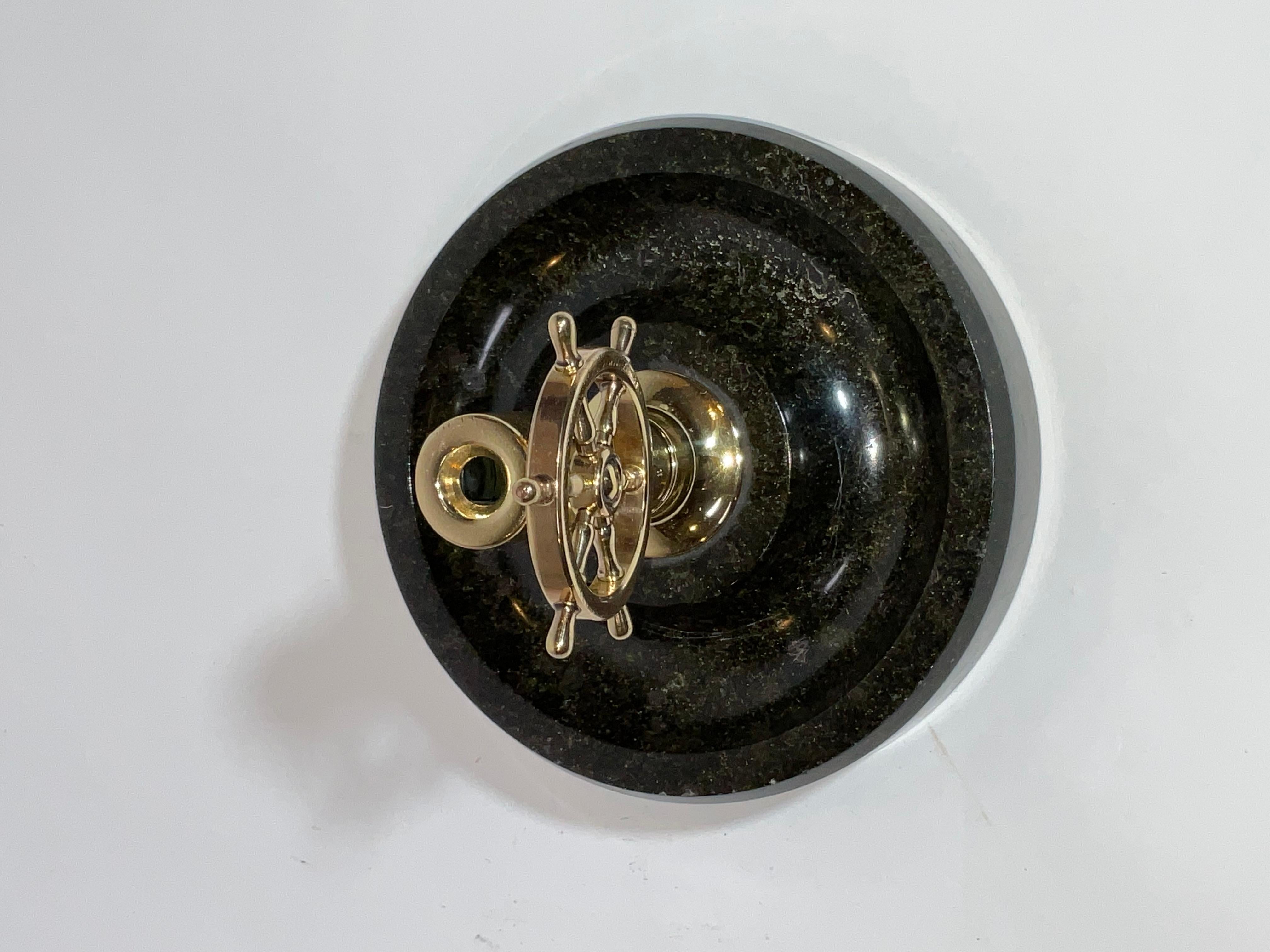 Solid Brass Antique Ship Wheel Cigar Cutter For Sale 3