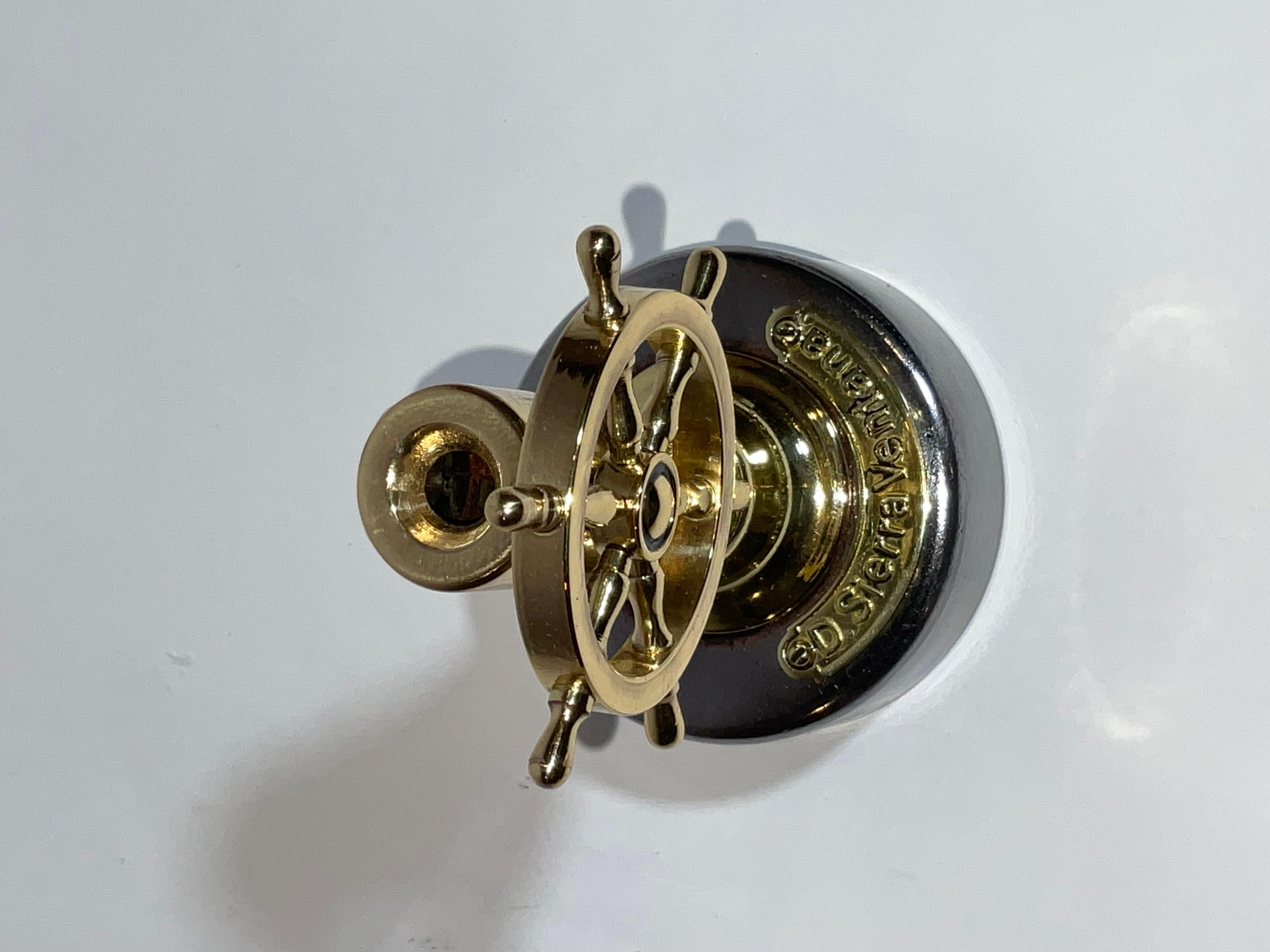 Solid Brass Antique Ship Wheel Cigar Cutter For Sale 3