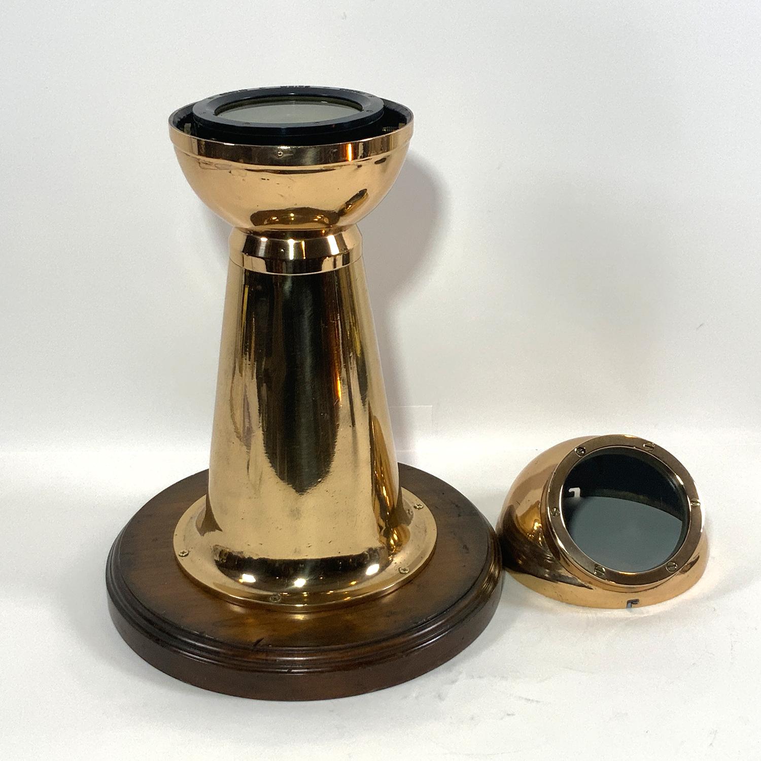 Mid-20th Century Solid Brass Antique Yacht Binnacle Compass For Sale