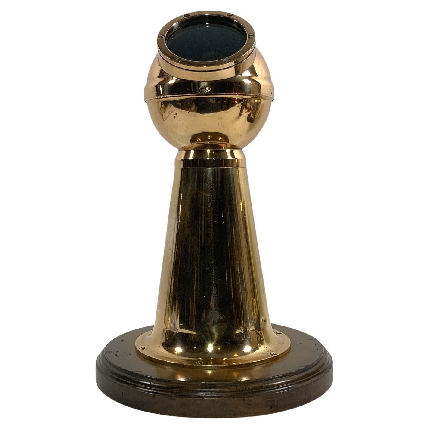 Solid Brass Antique Yacht Binnacle Compass For Sale