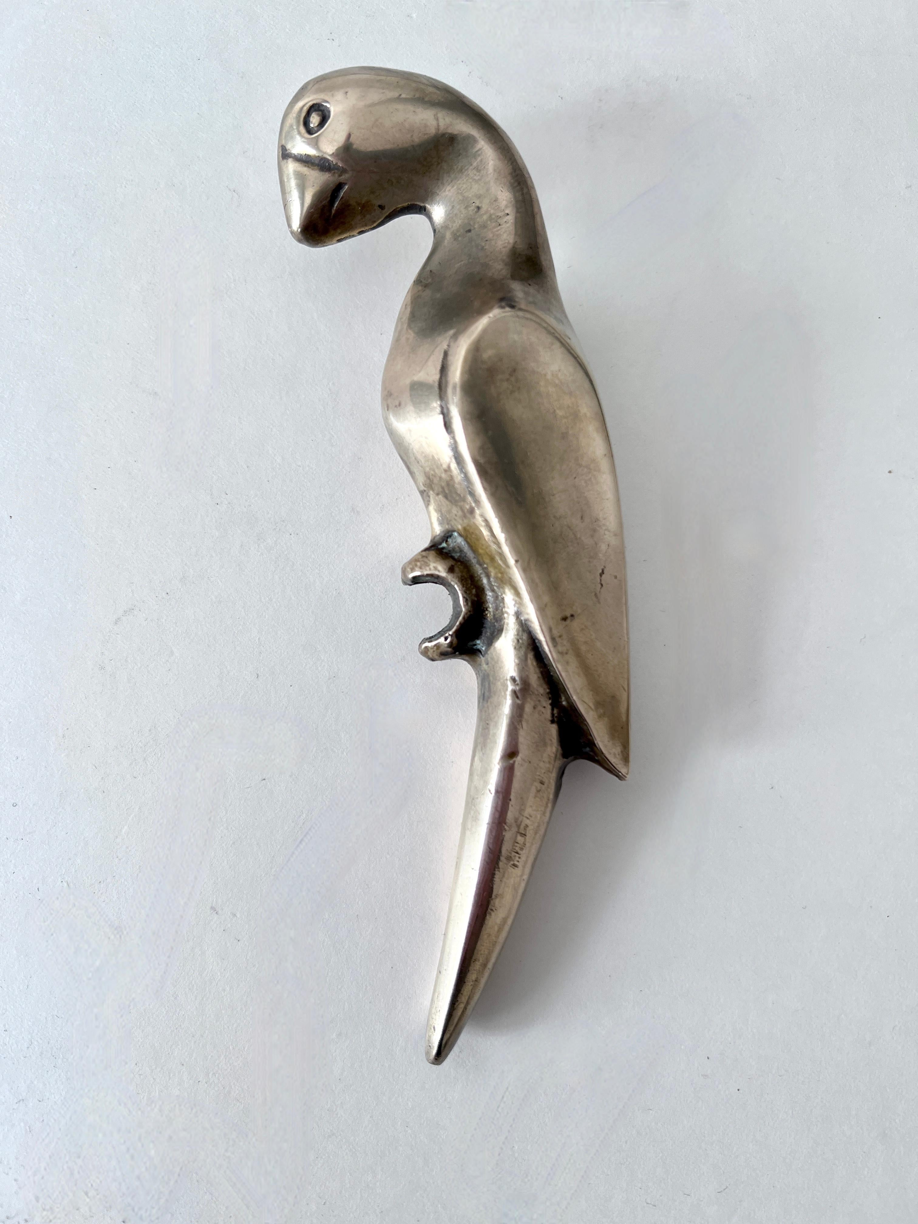 Patinated Solid Brass Architectural Element Solid Brass Bird Paper Weight 
