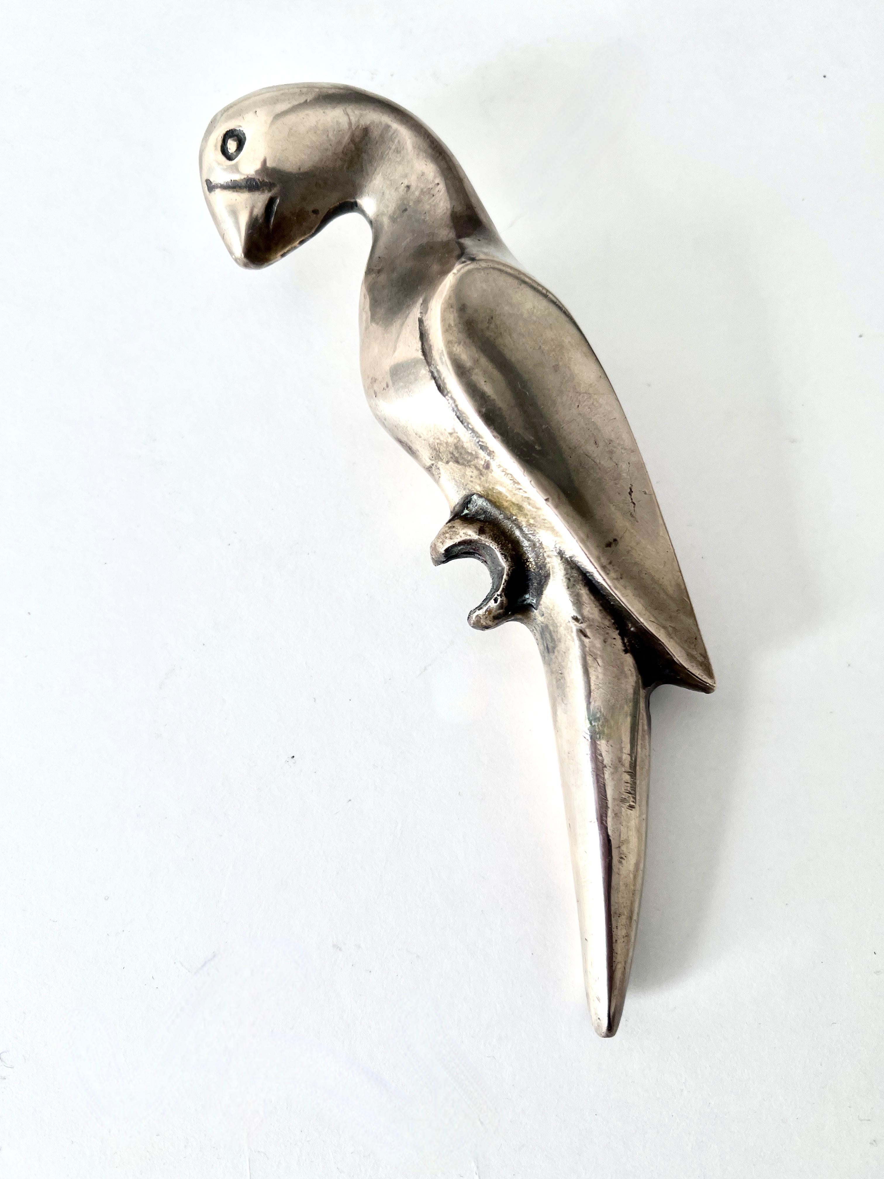 Solid Brass Architectural Element Solid Brass Bird Paper Weight  In Good Condition In Los Angeles, CA