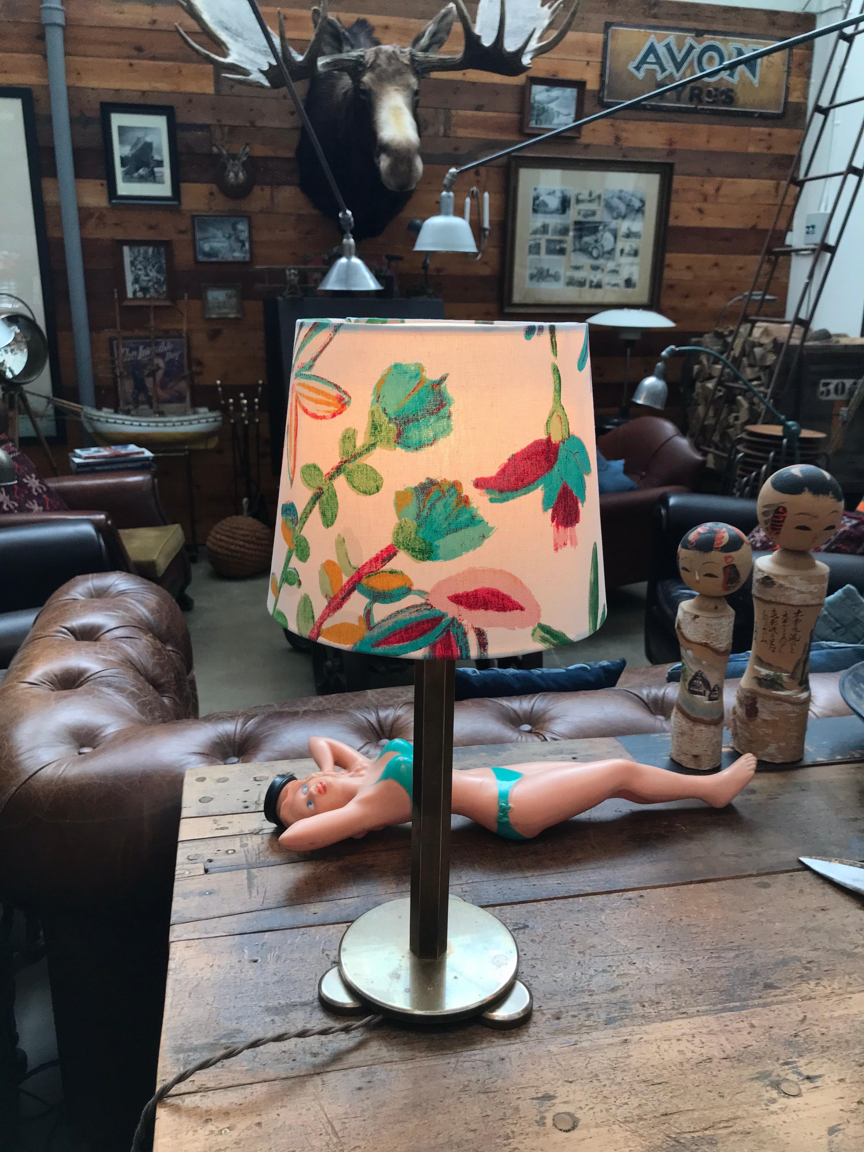 Solid Brass Art Deco Table Lamp from the 1920s 4