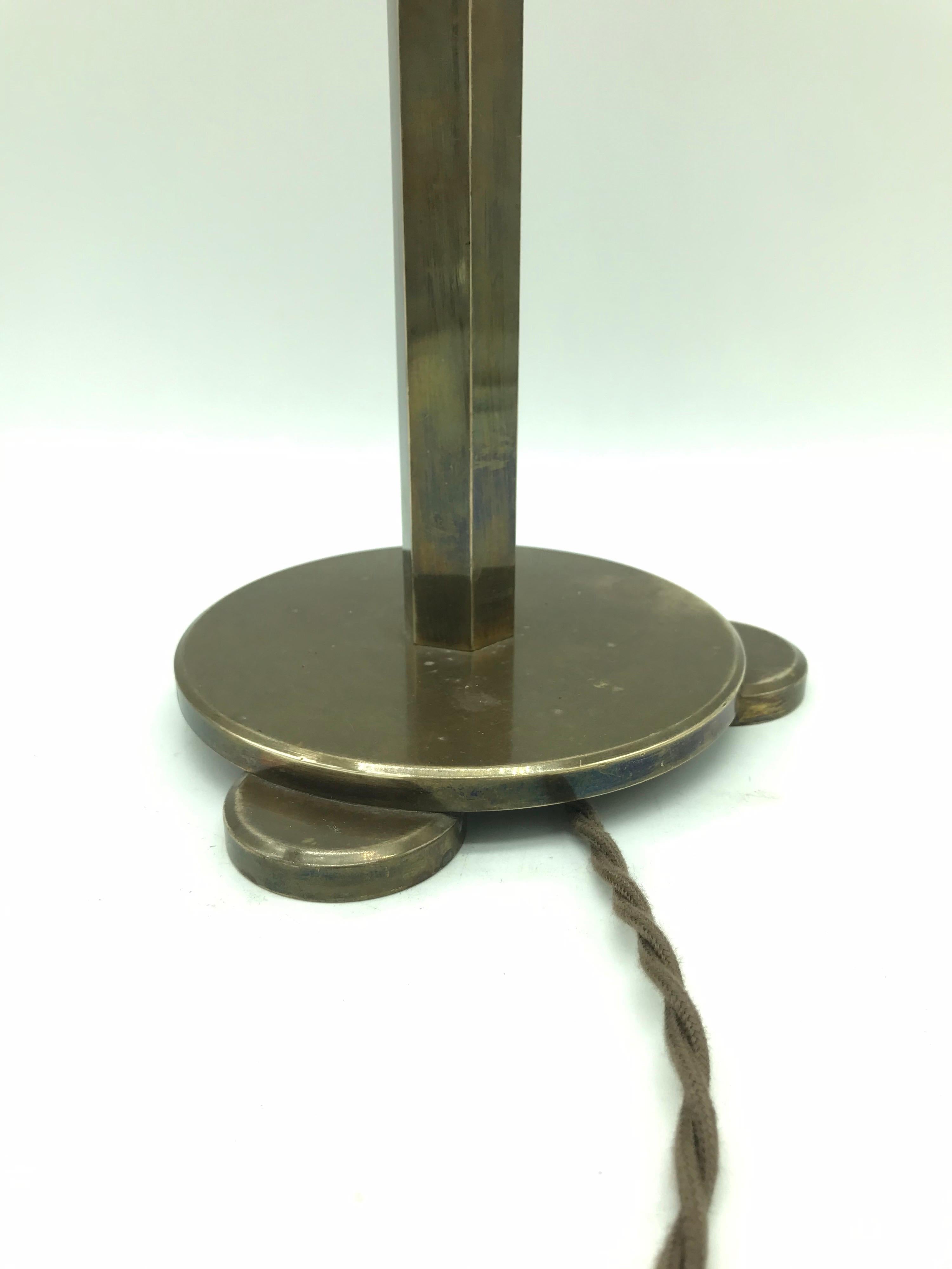 Solid Brass Art Deco Table Lamp from the 1920s 1