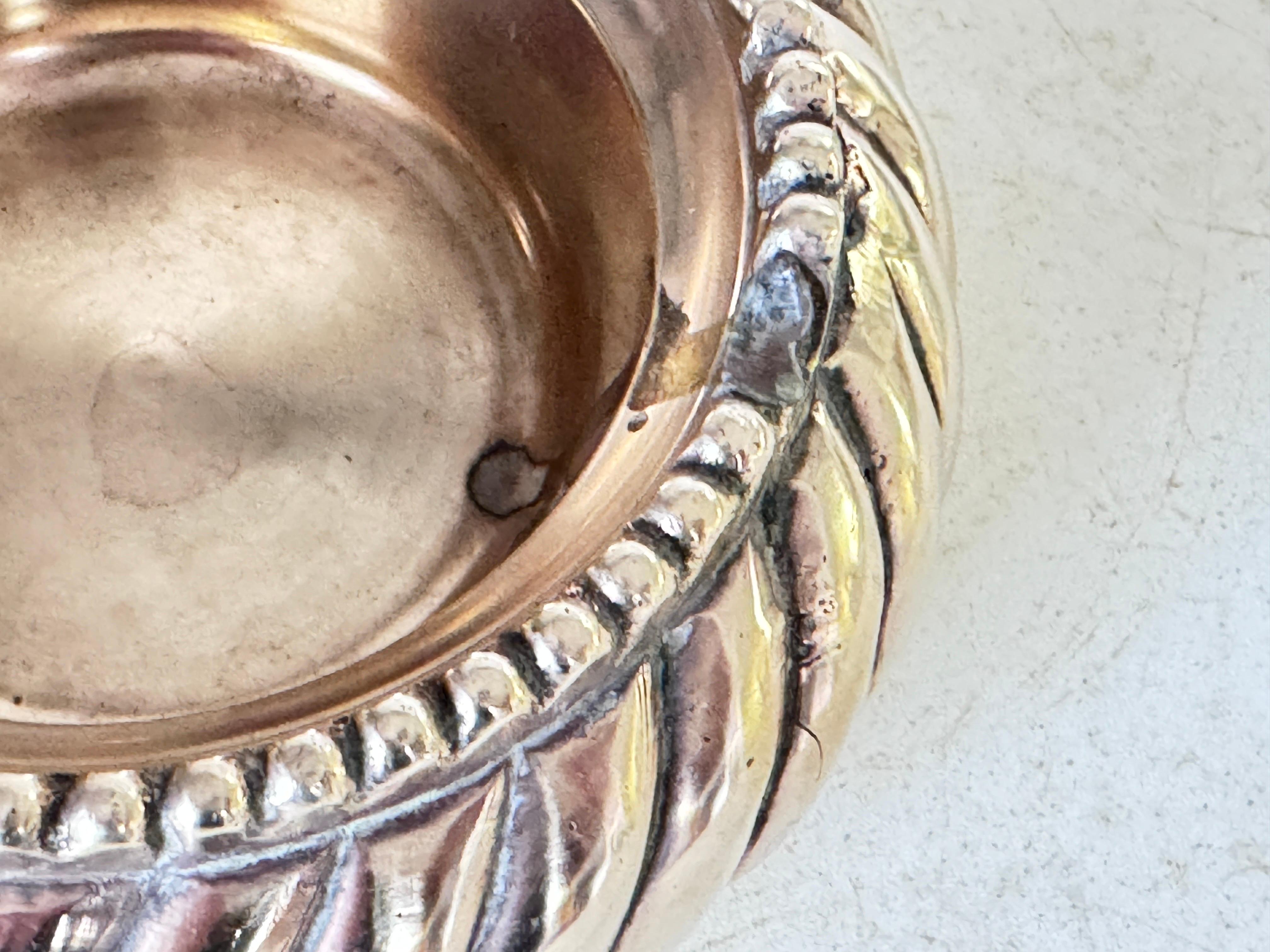 French  Solid Brass Ashtray Beatiful Patina For Sale